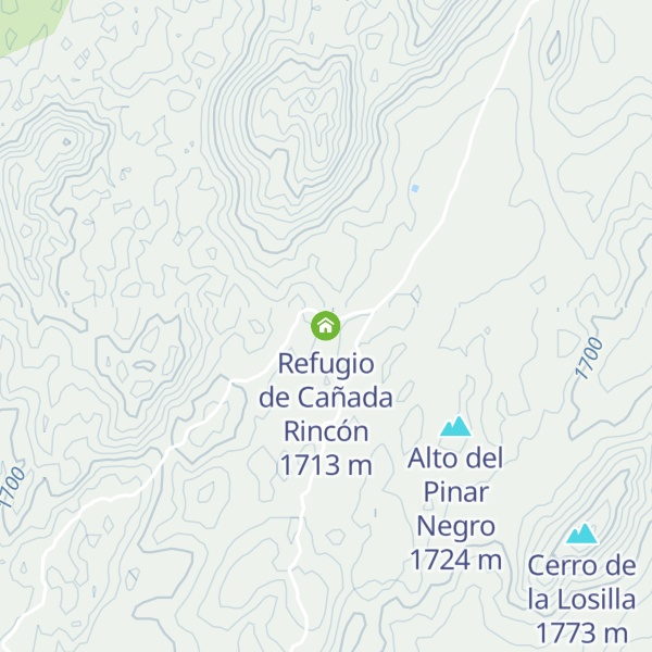 Map of Refugio de Cañada Rincón