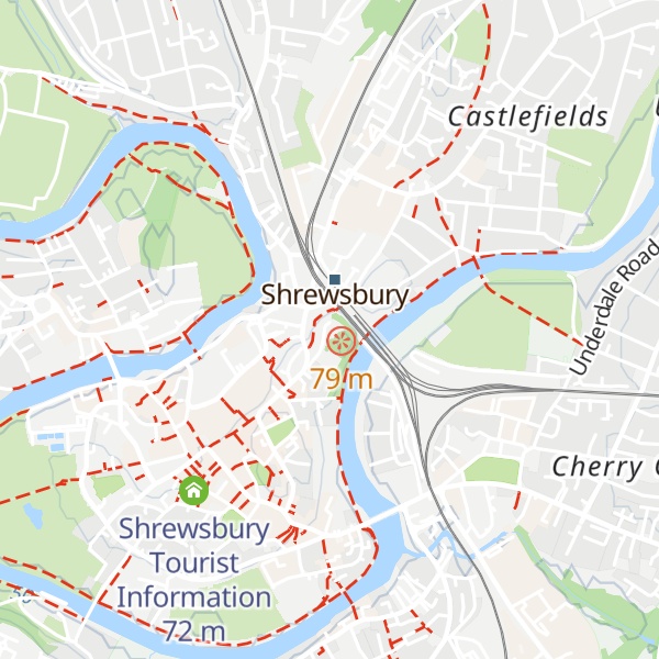 Map of Shrewsbury Castle