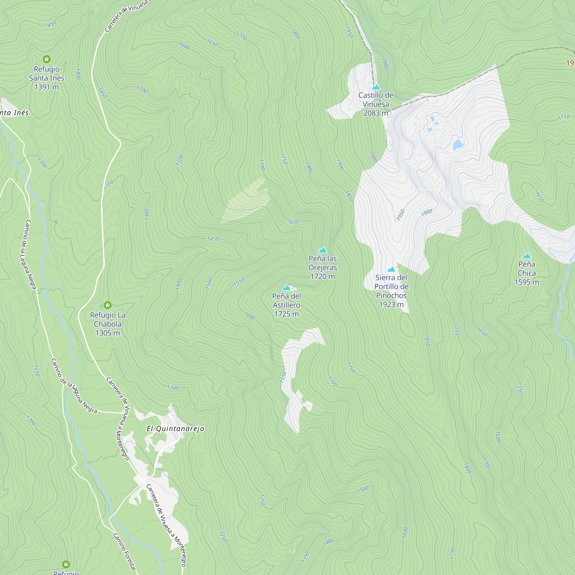 Refugio de Ventosinos map