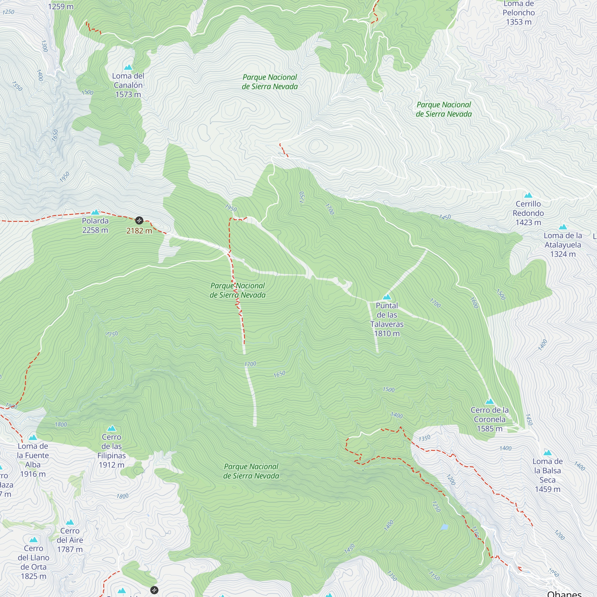 Refugio del Espino map