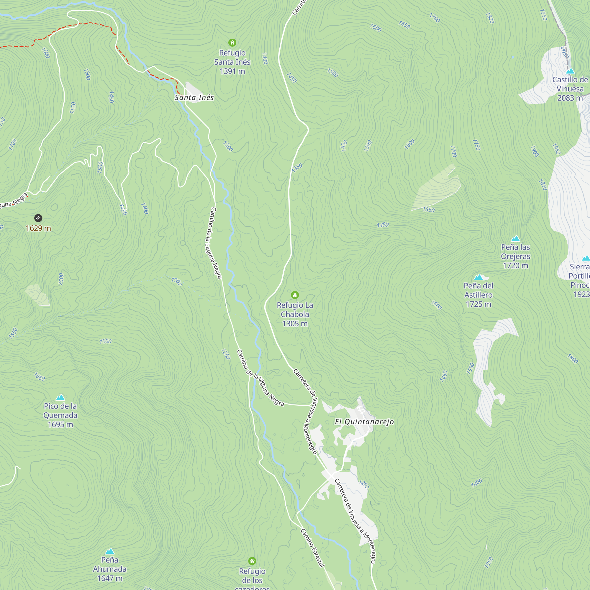Refugio La Chabola map
