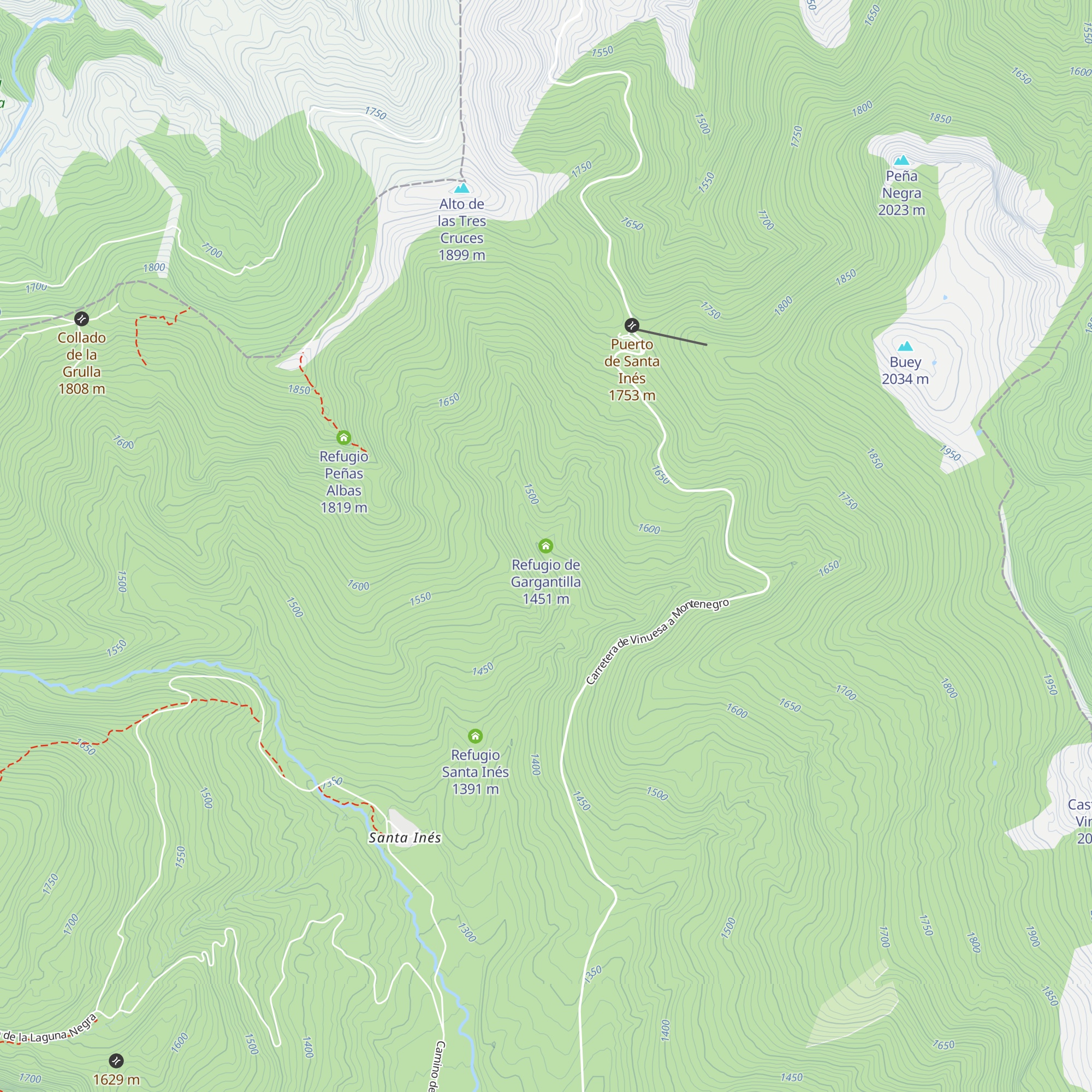 Refugio de Gargantilla map