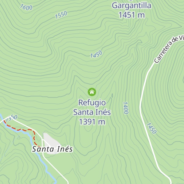Map of Refugio Santa Inés