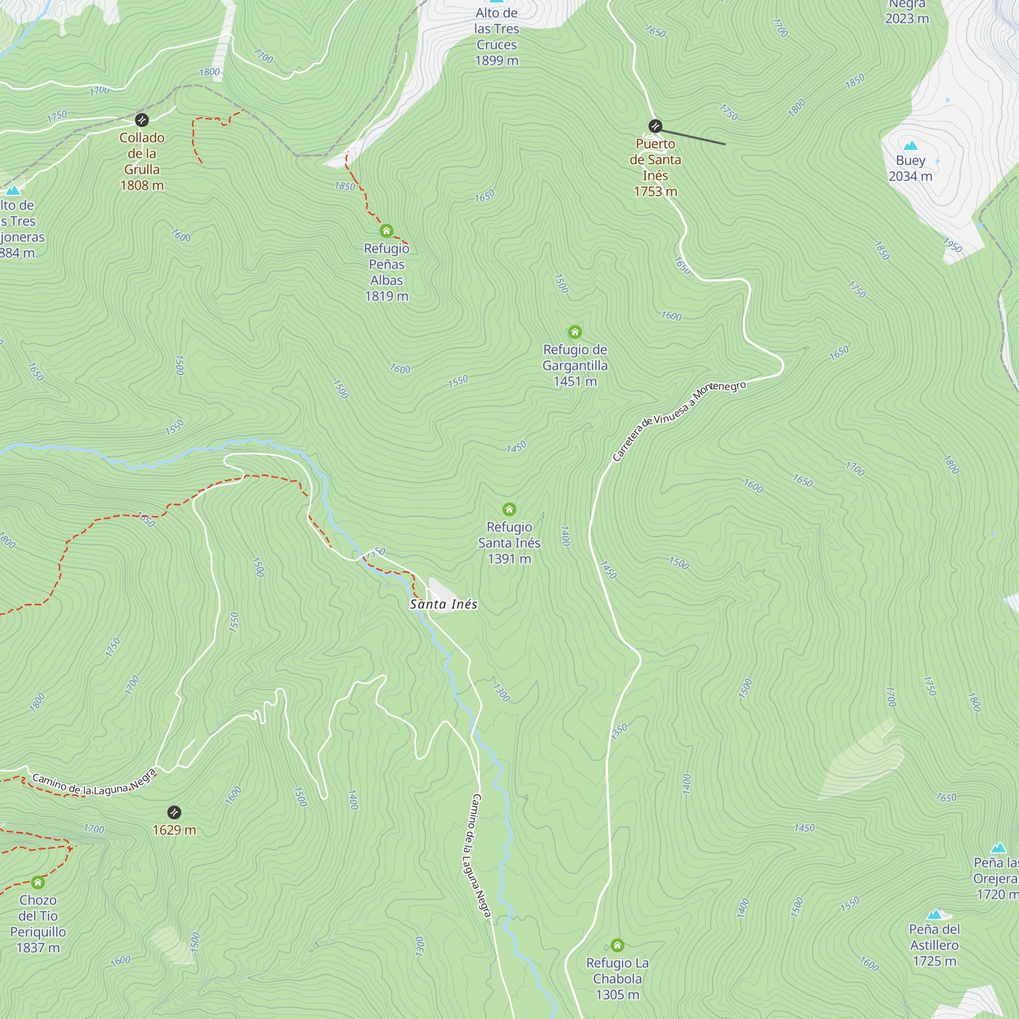 Refugio Santa Inés map