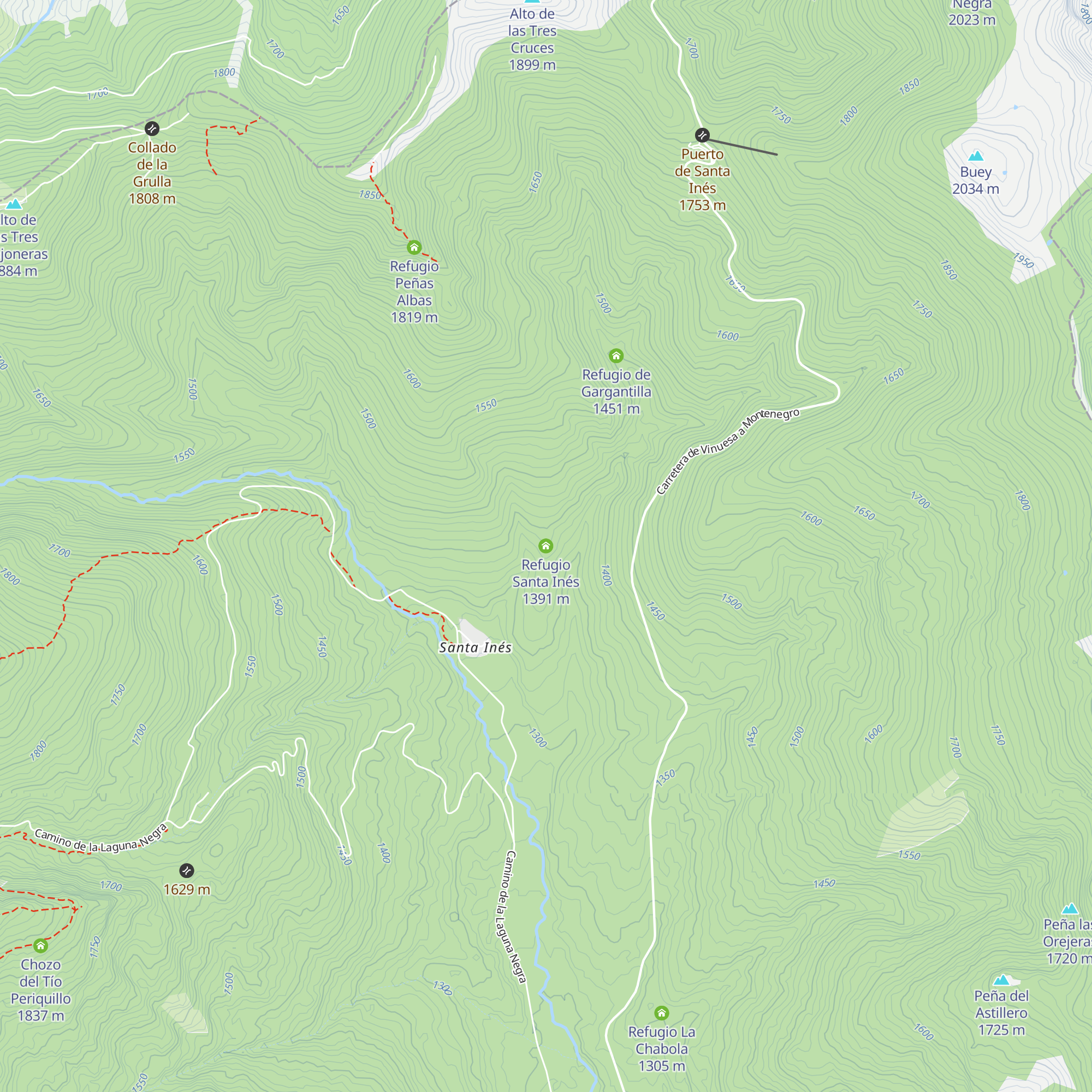 Refugio Santa Inés map