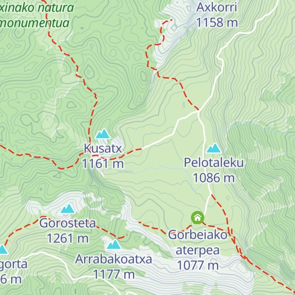 Map of Ganguren Mendi Taldea Aterpea