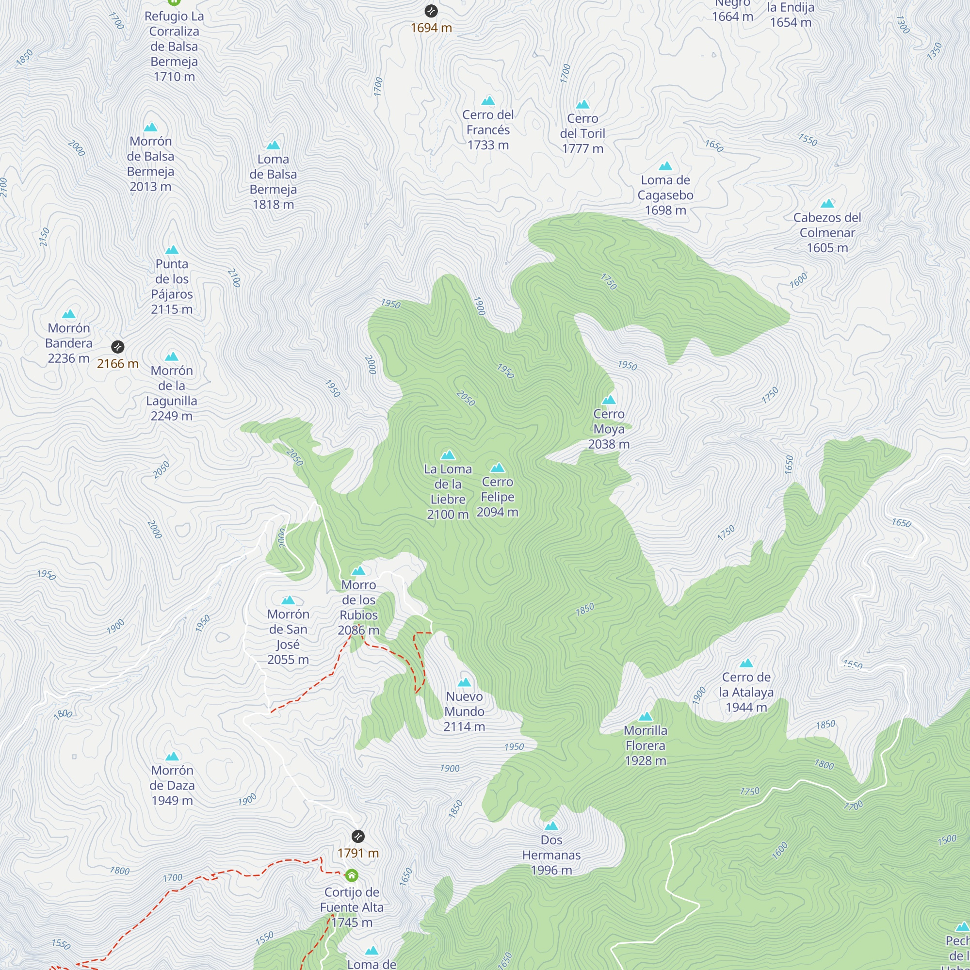 Refugio la Liebre map