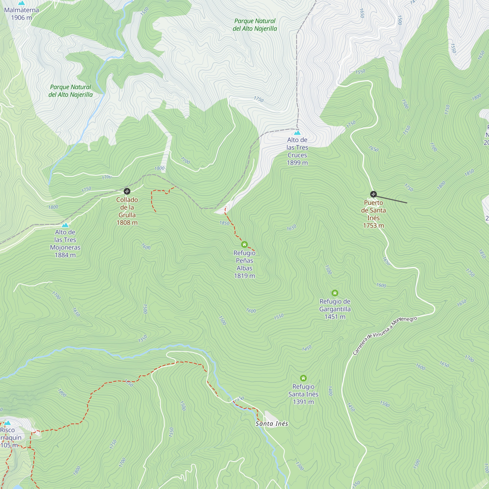 Refugio Peñas Albas map