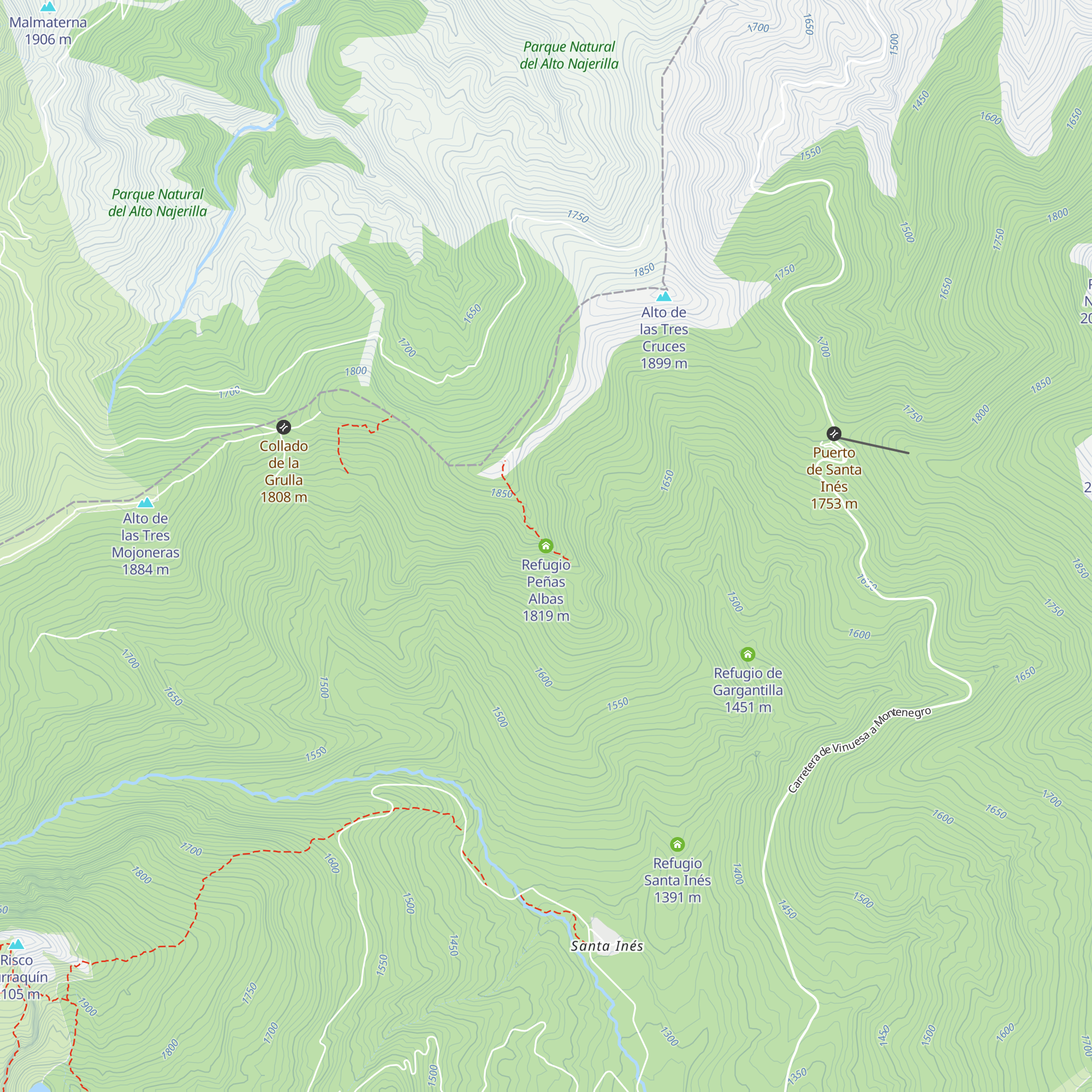Refugio Peñas Albas map