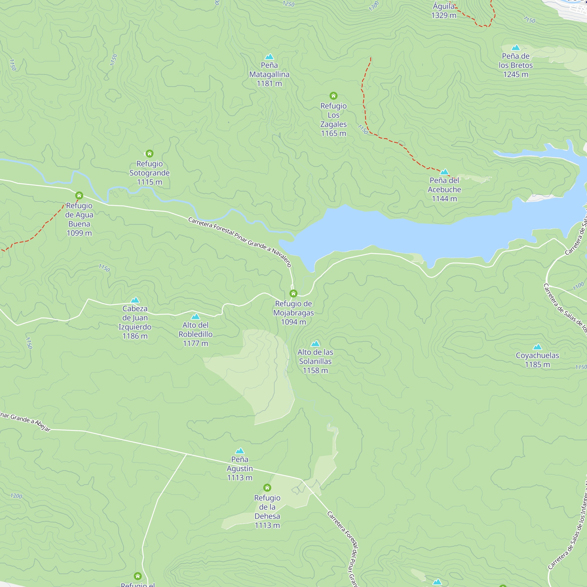Refugio de Mojabragas map