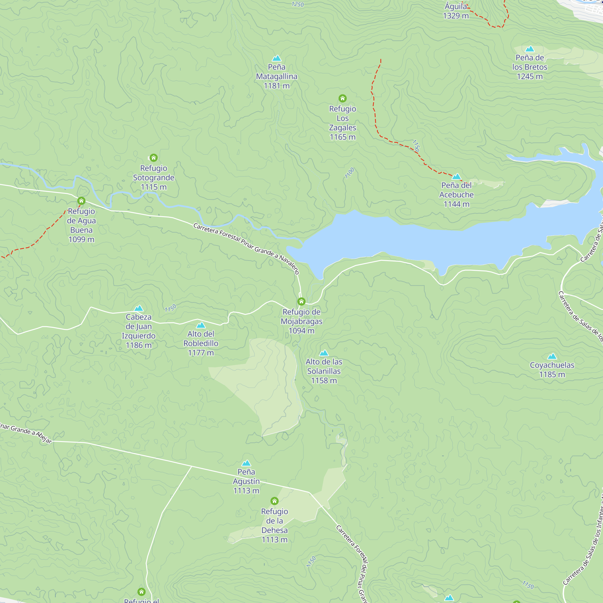 Refugio de Mojabragas map
