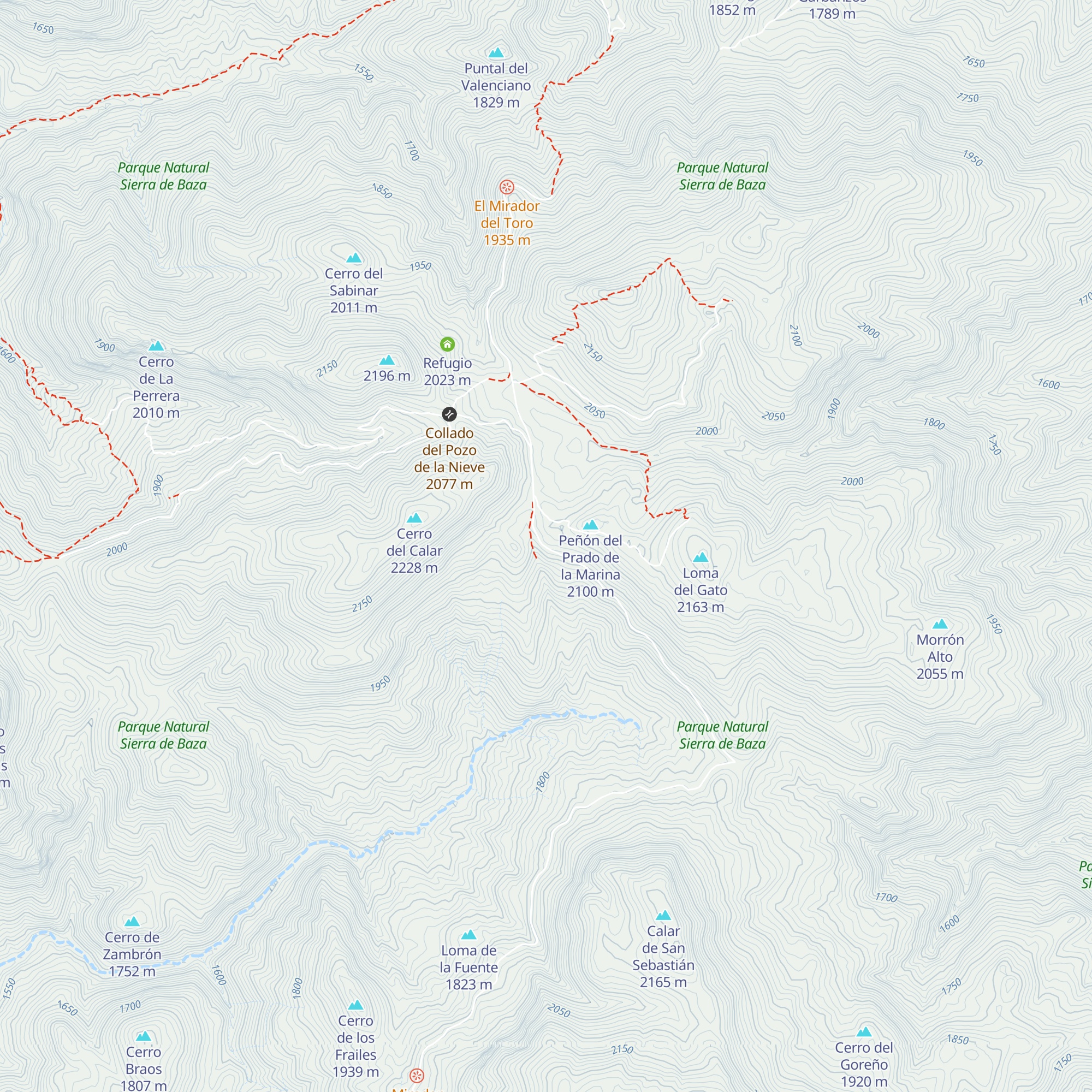 Refugio Puerto de las Palomas map