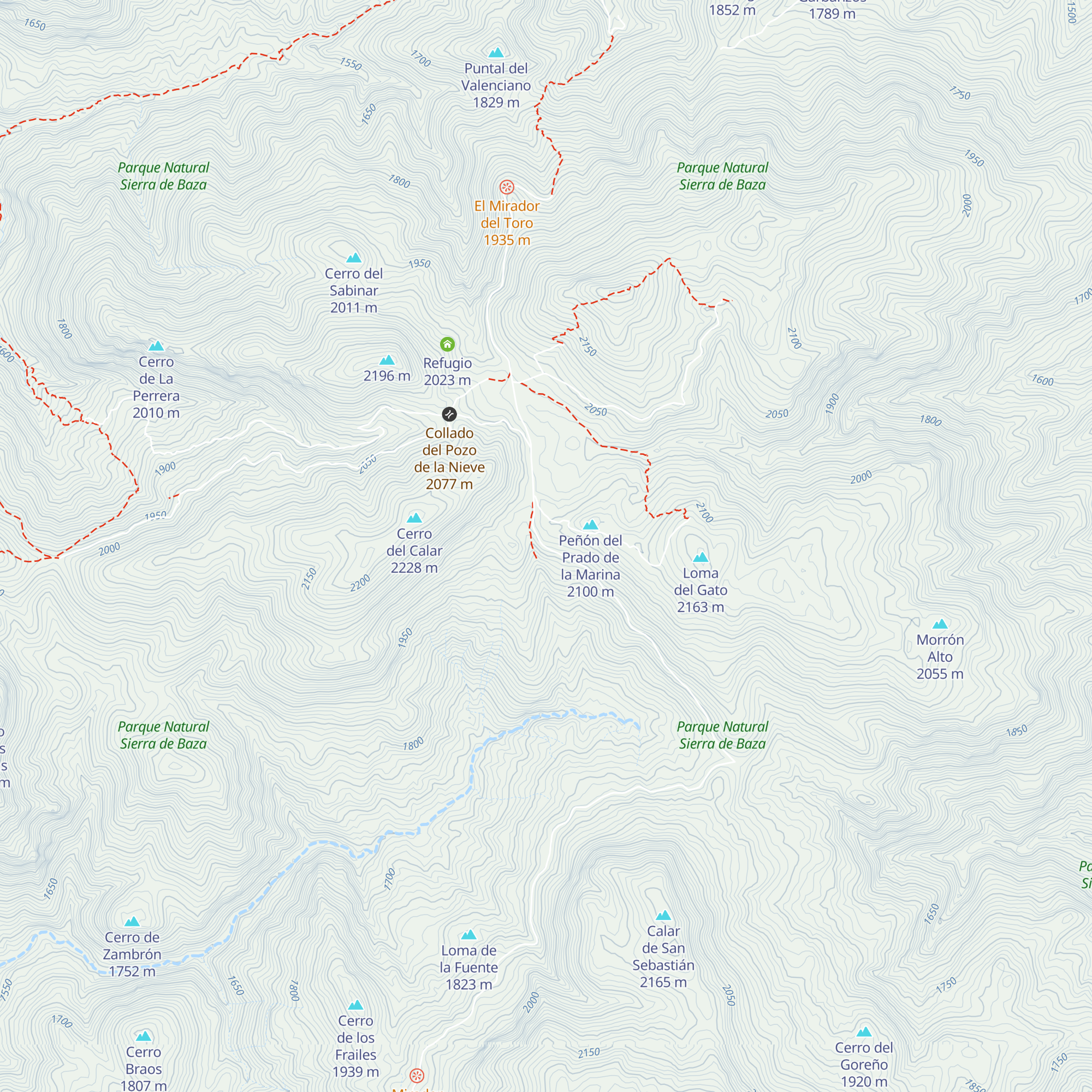 Refugio Puerto de las Palomas map