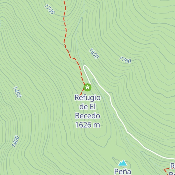 Map of Refugio de El Becedo