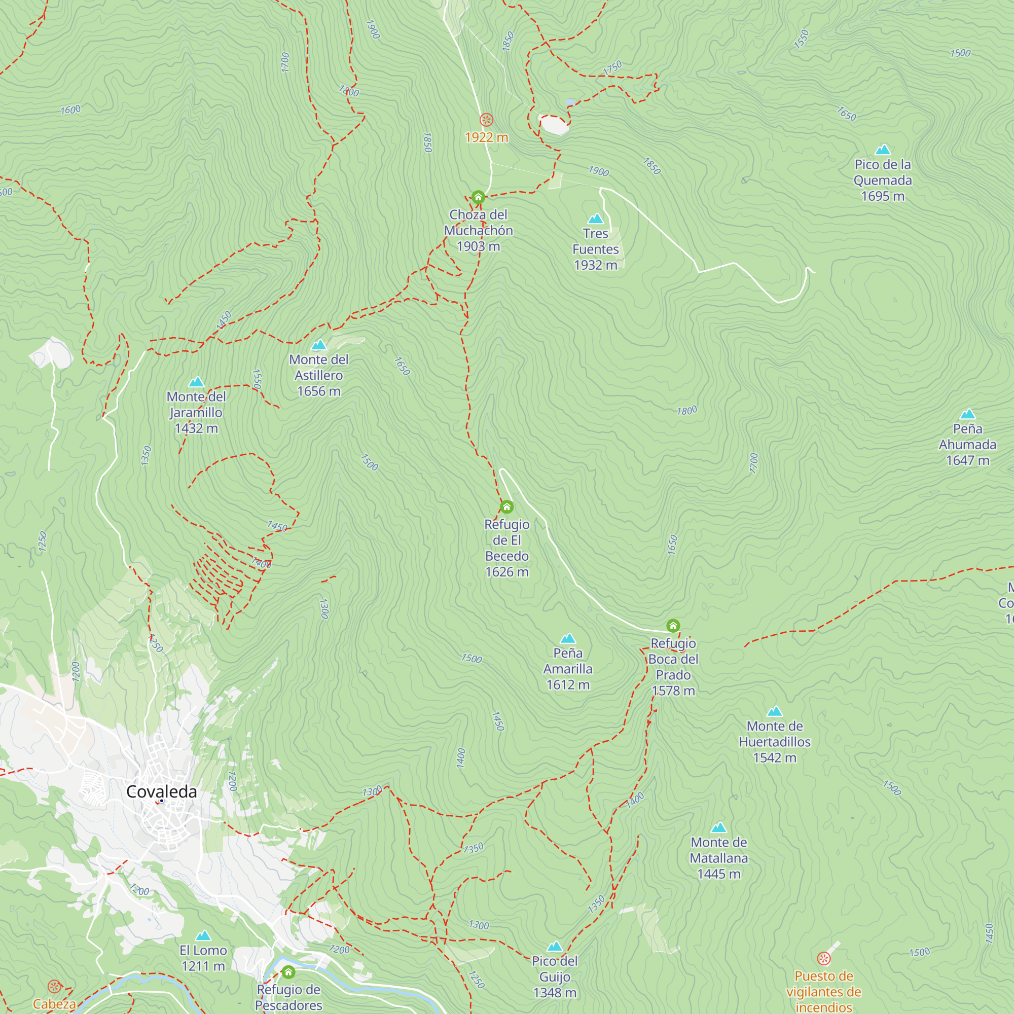 Refugio de El Becedo map