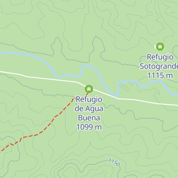 Map of Refugio de Agua Buena