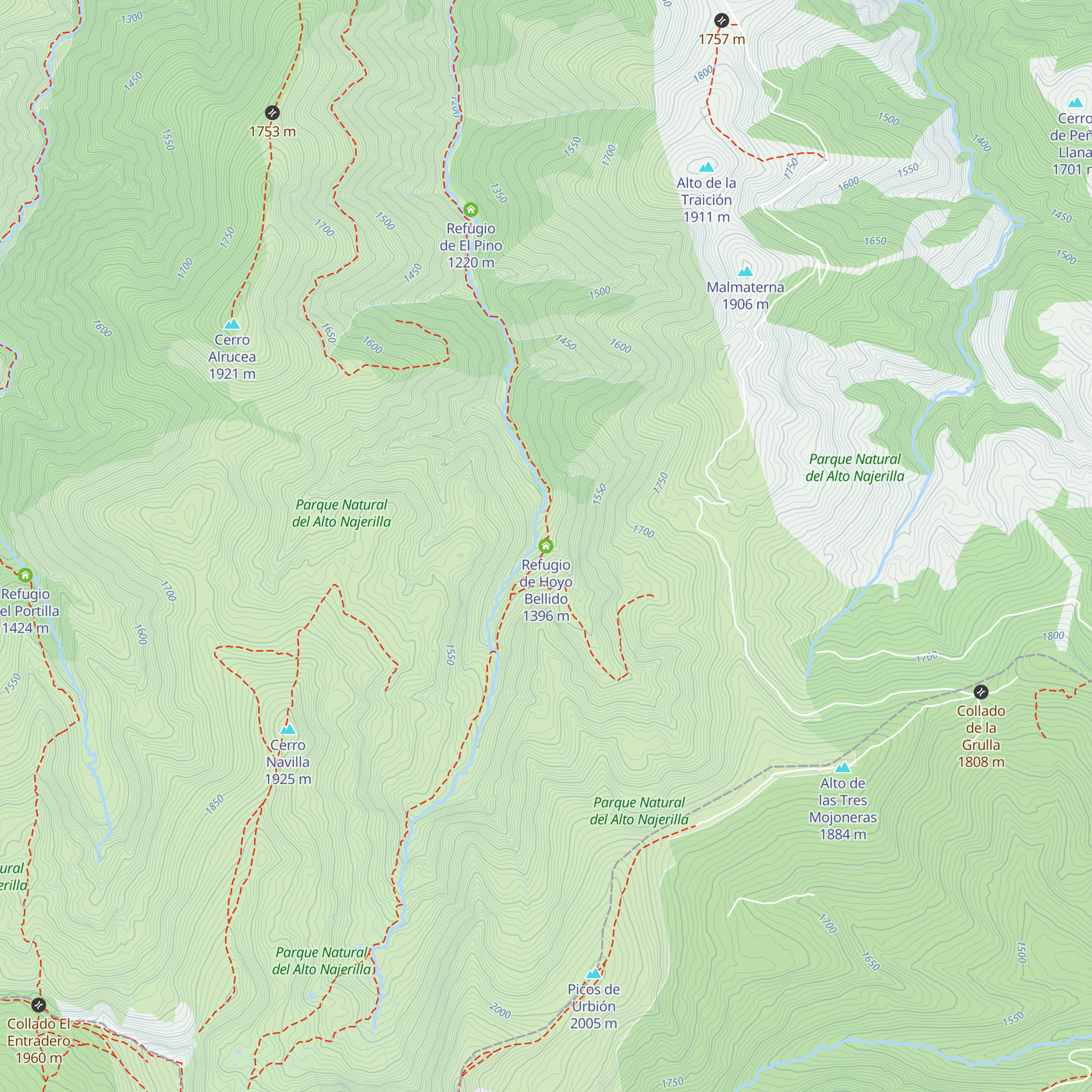 Refugio de Hoyo Bellido map