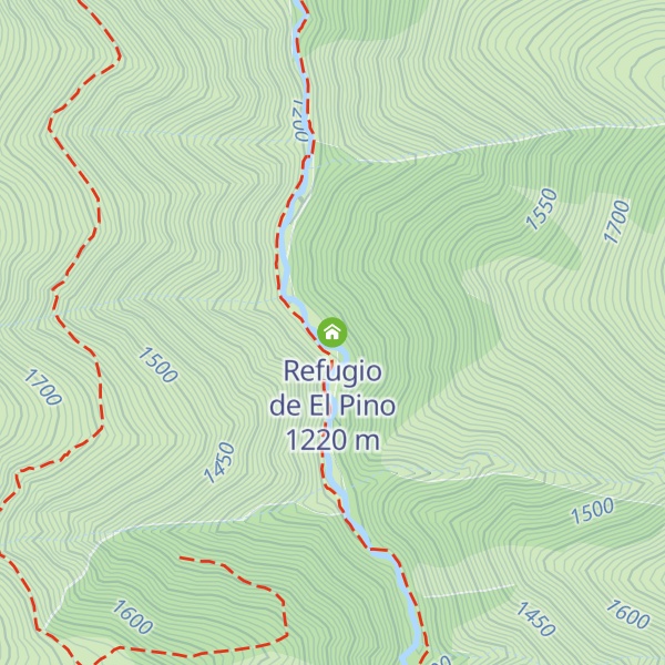 Map of Refugio de El Pino