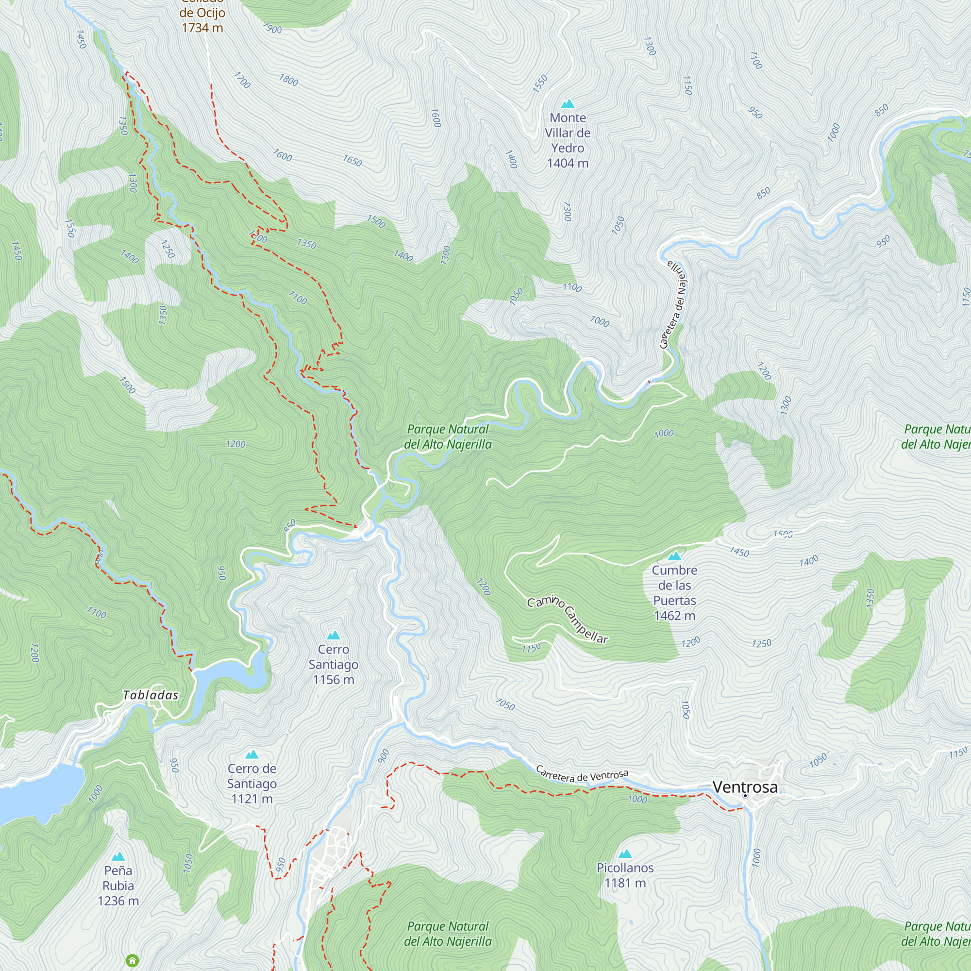Refugio cazadores palomas map