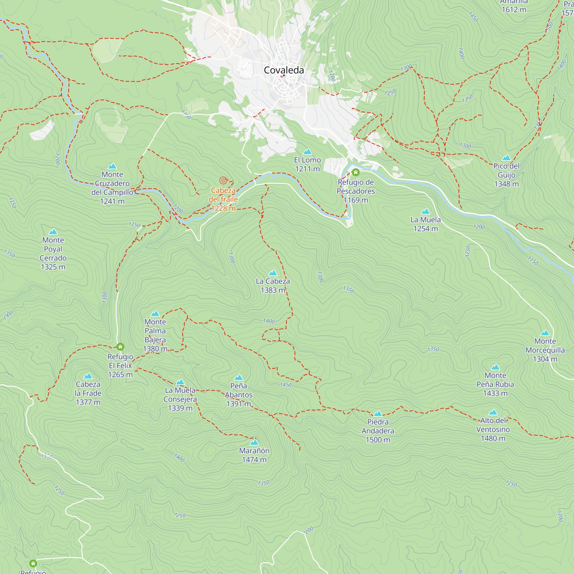 Refugio la Cabeza map