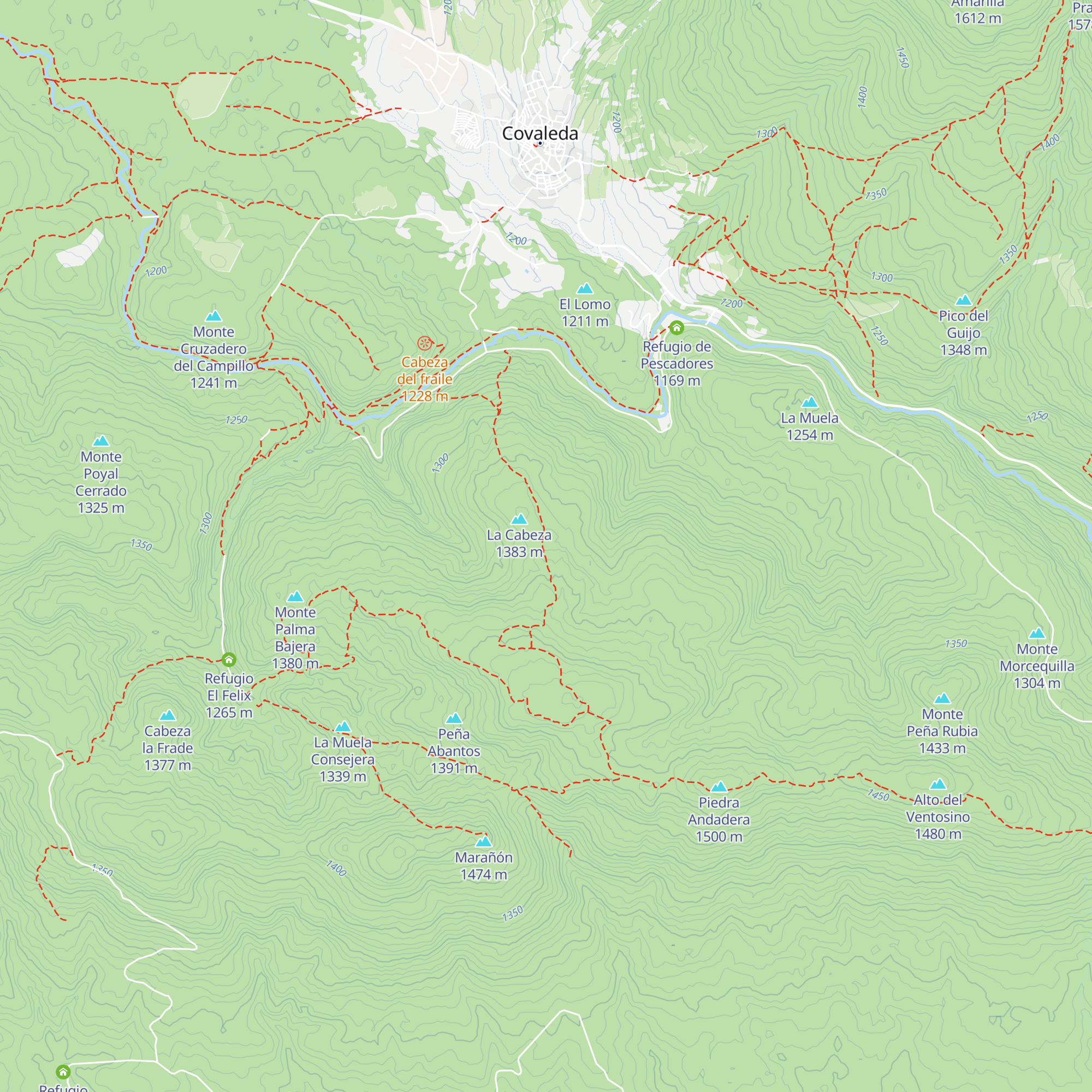 Refugio la Cabeza map