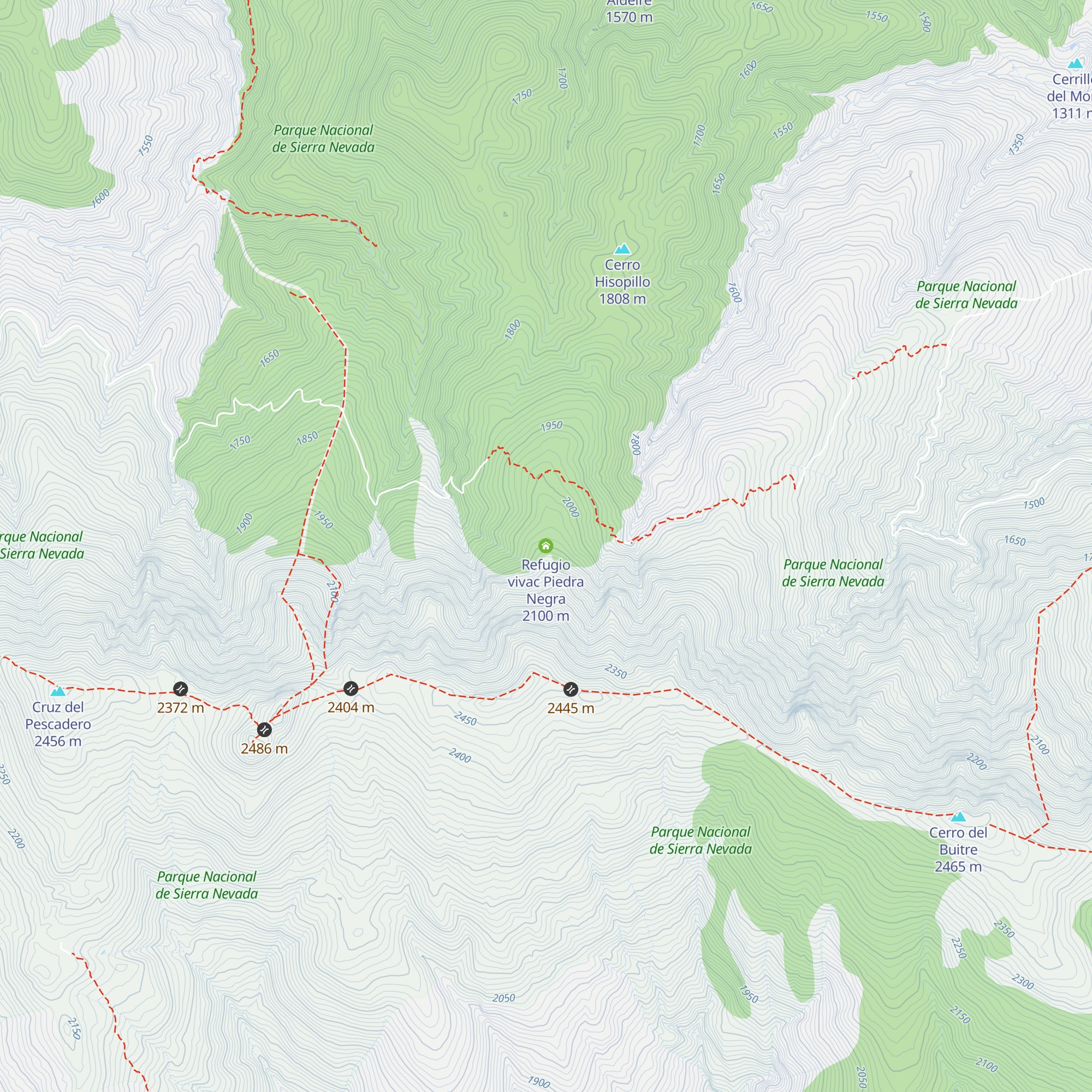Refugio vivac Piedra Negra map