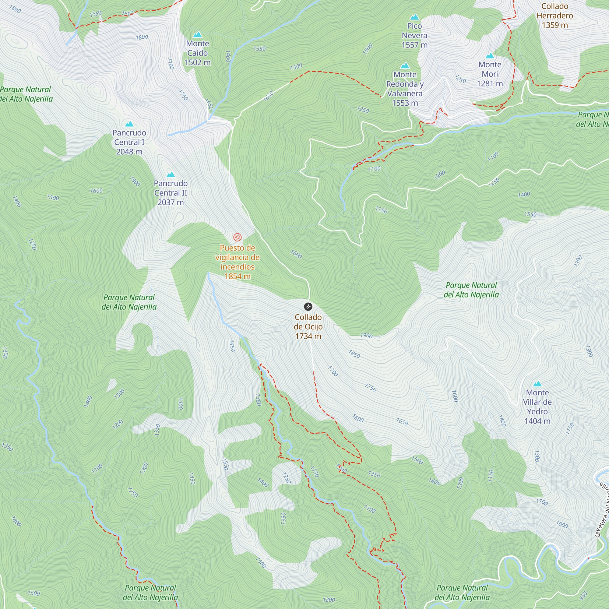 Refugio de Ocejo map