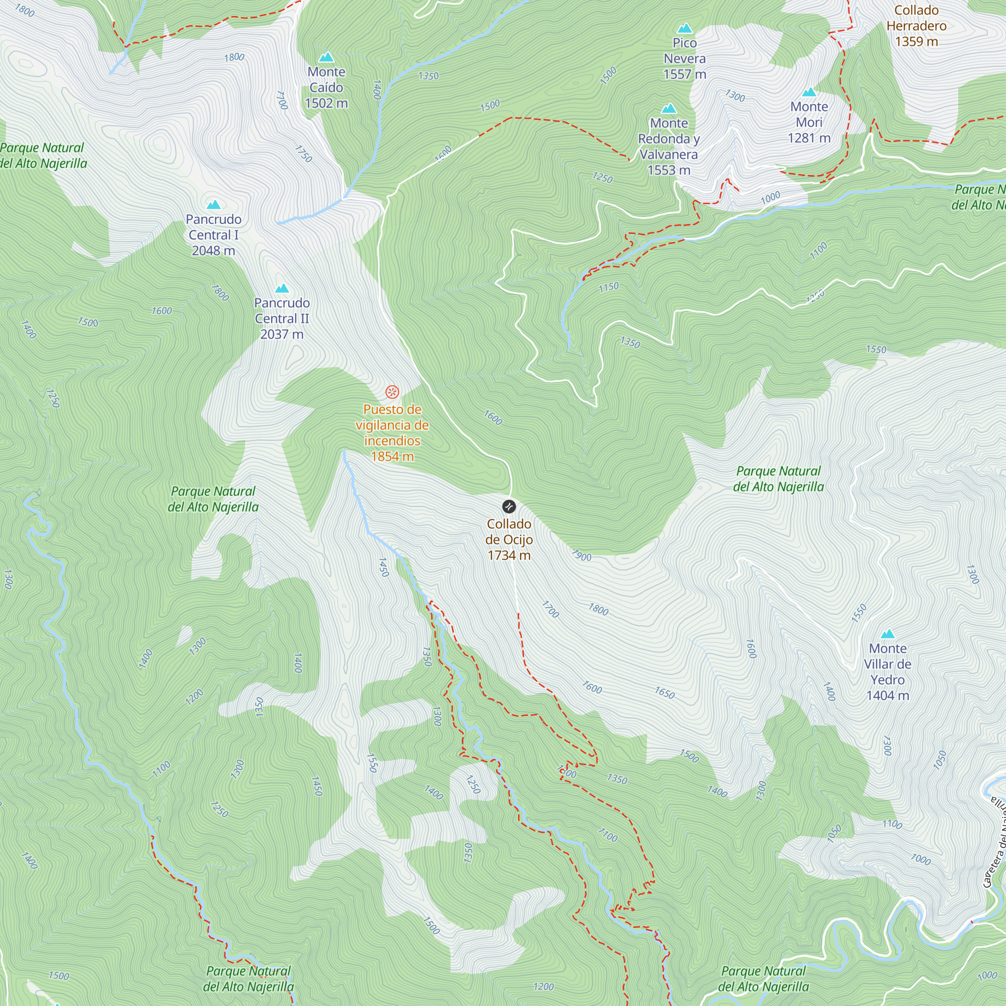 Refugio de Ocejo map