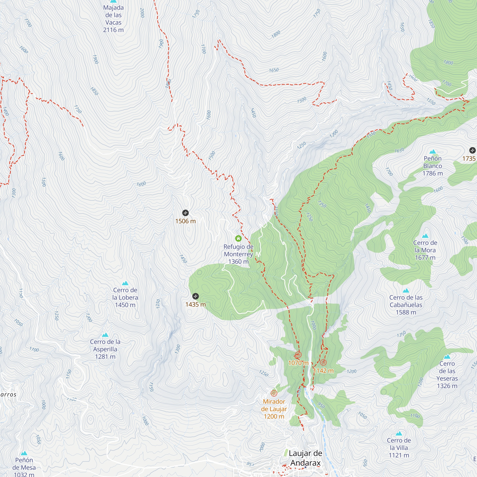 Refugio de Monterrey map