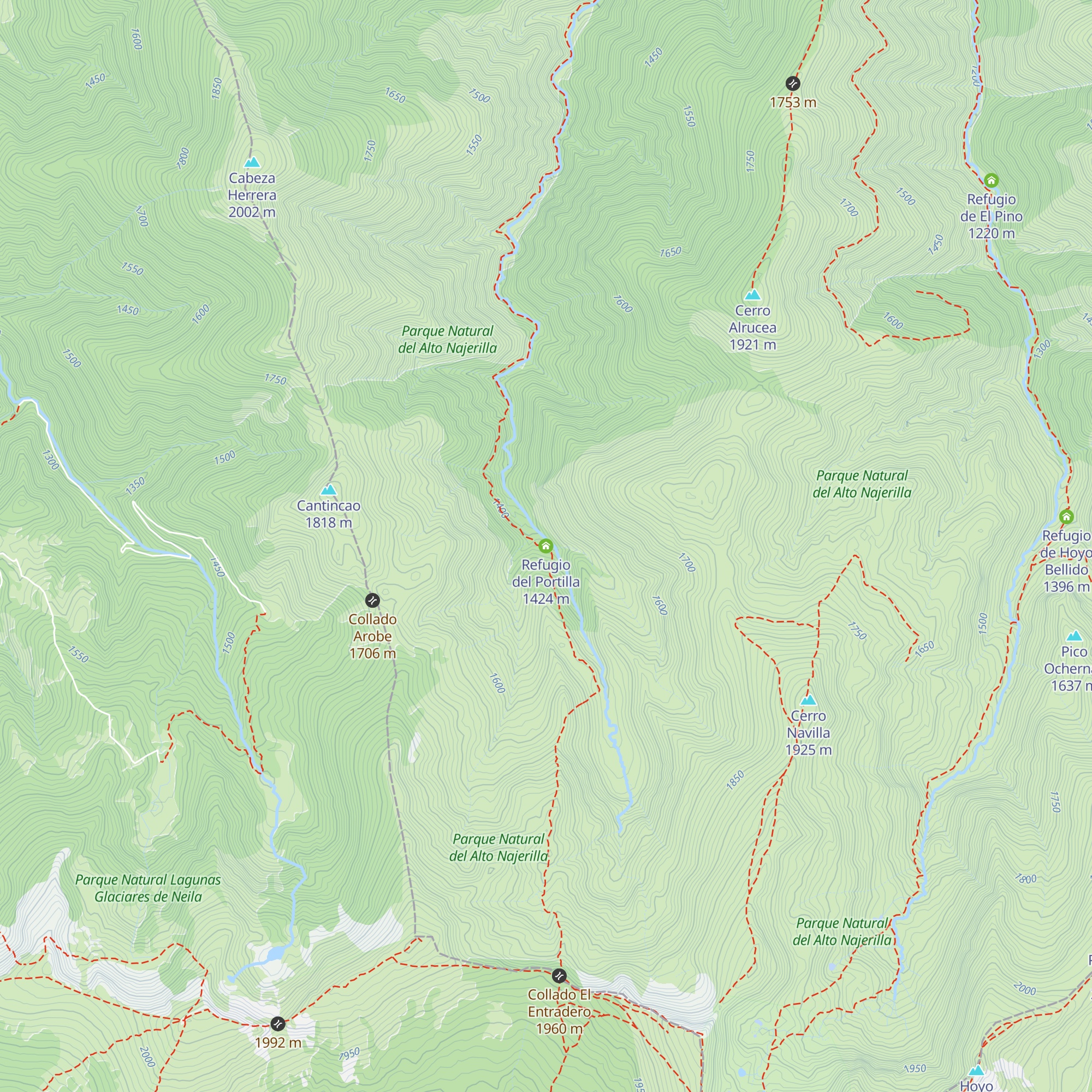 Refugio del Portilla map