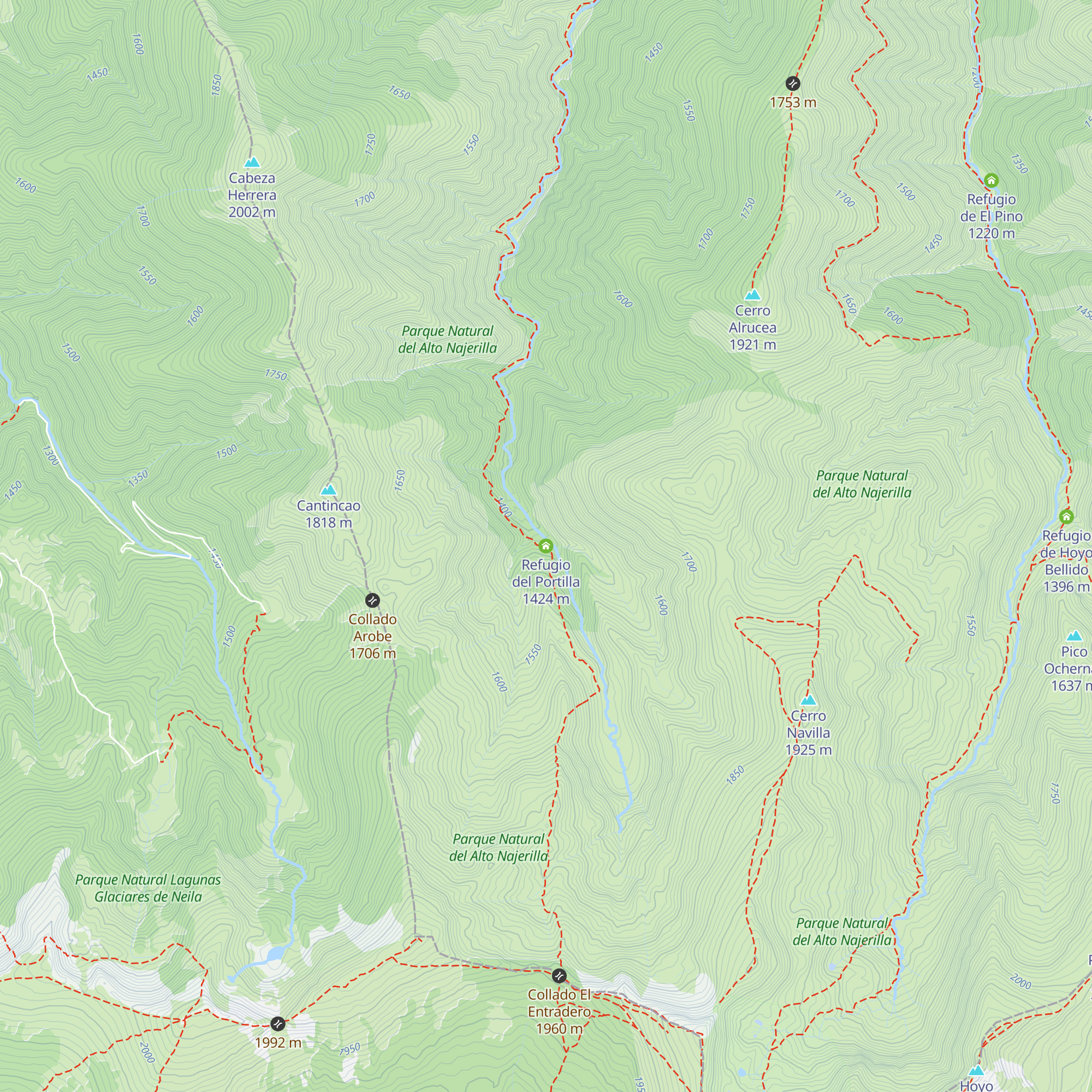 Refugio del Portilla map