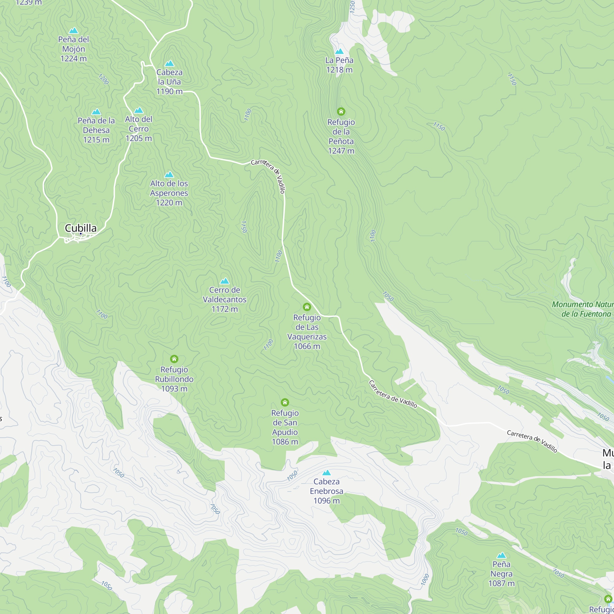Refugio de Las Vaquerizas map