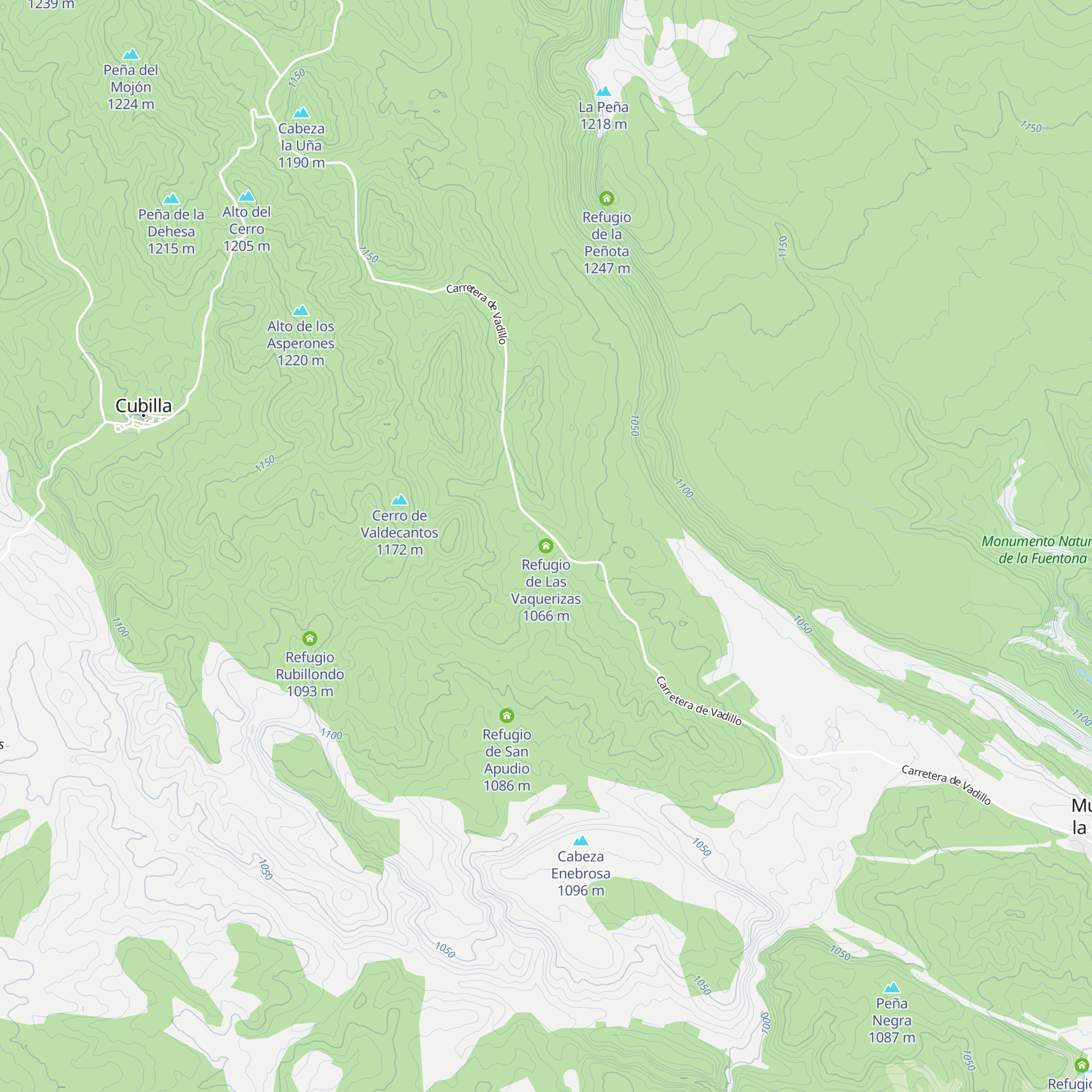 Refugio de Las Vaquerizas map