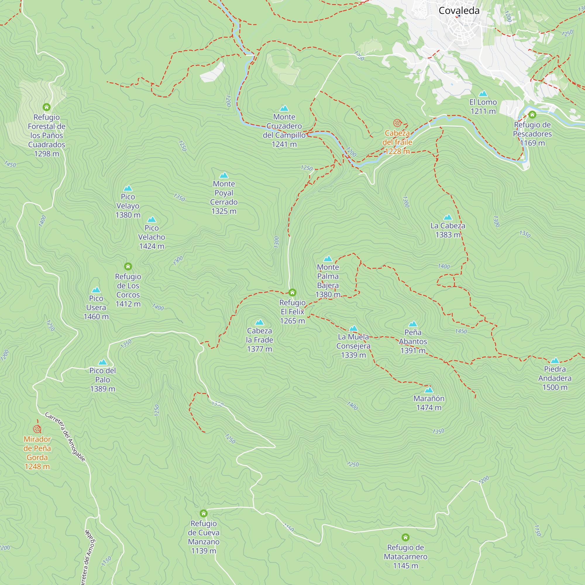Refugio El Felix map