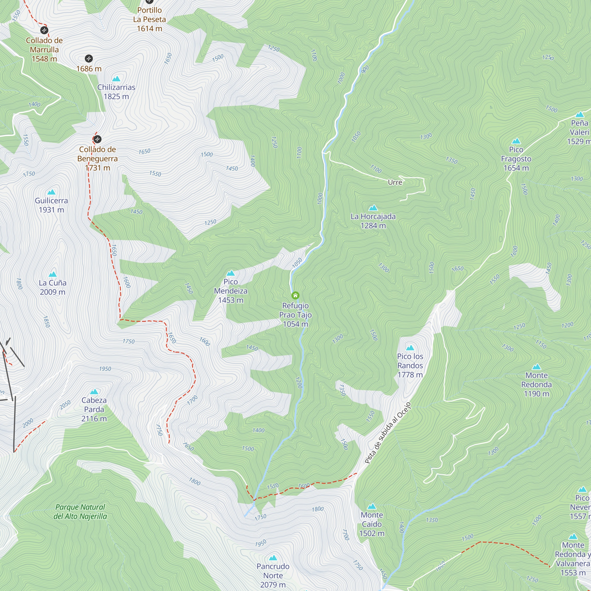 Refugio Prao Tajo map