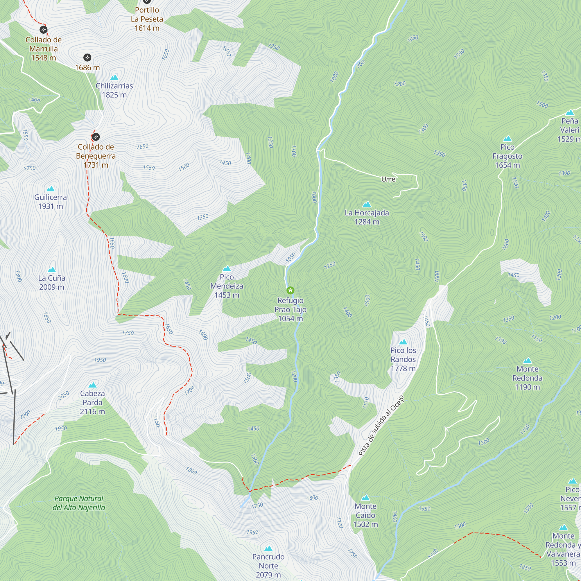 Refugio Prao Tajo map