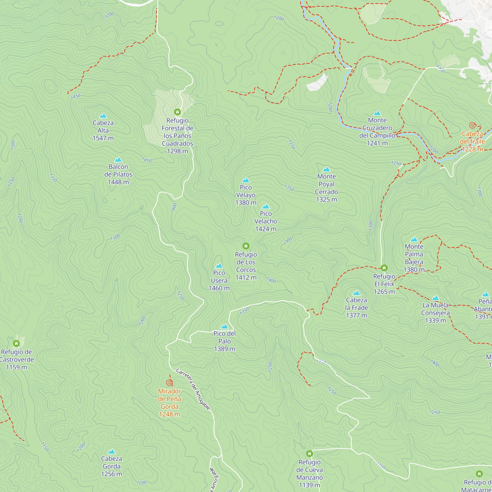 Refugio de Los Corcos map