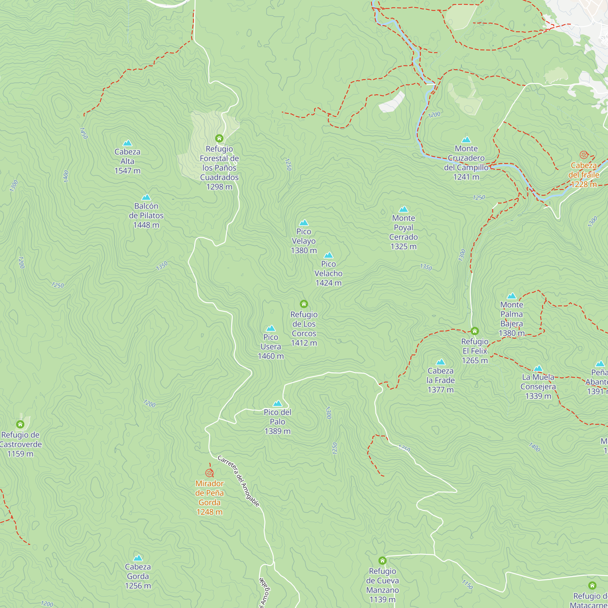 Refugio de Los Corcos map
