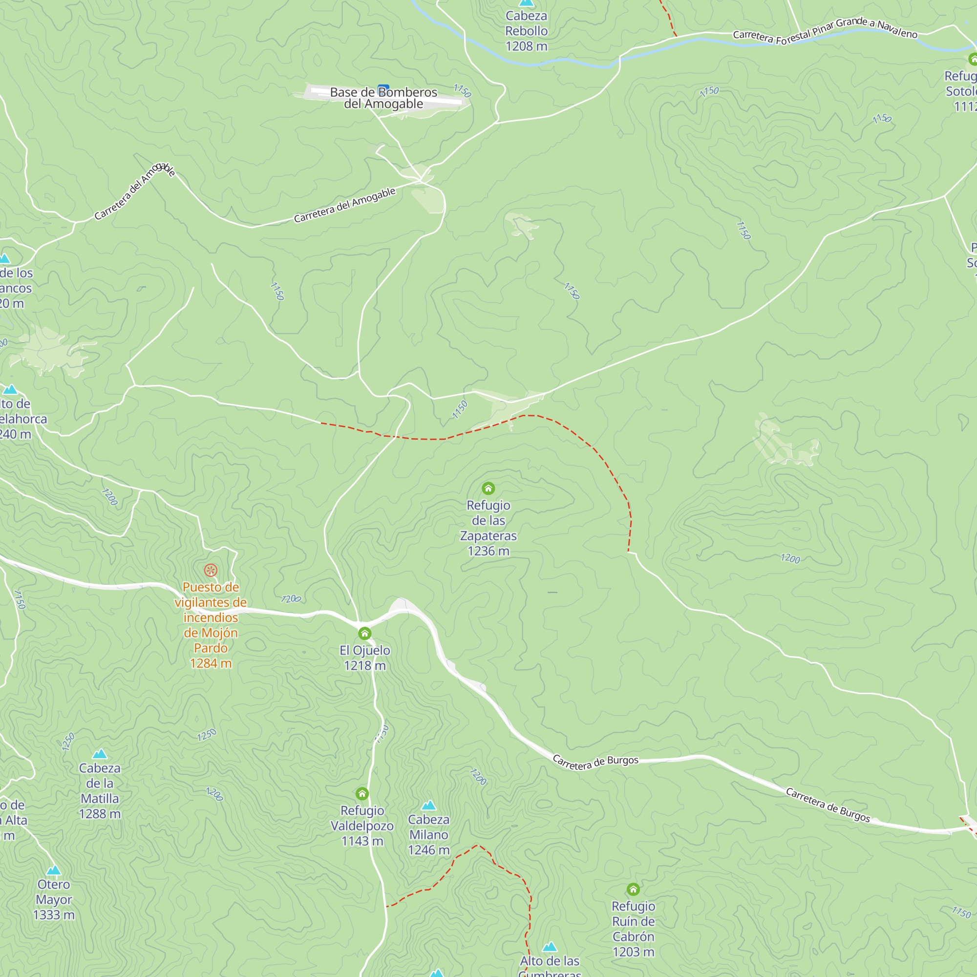 Refugio de las Zapateras map