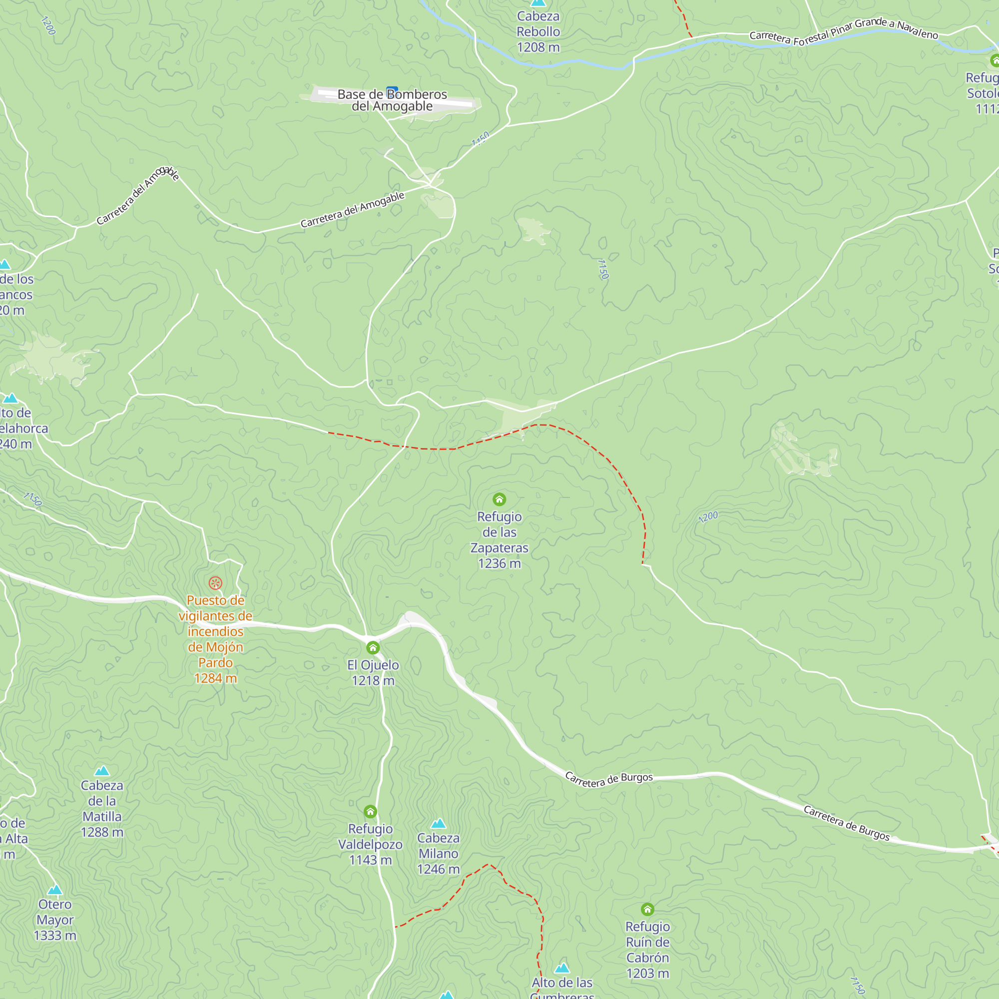Refugio de las Zapateras map