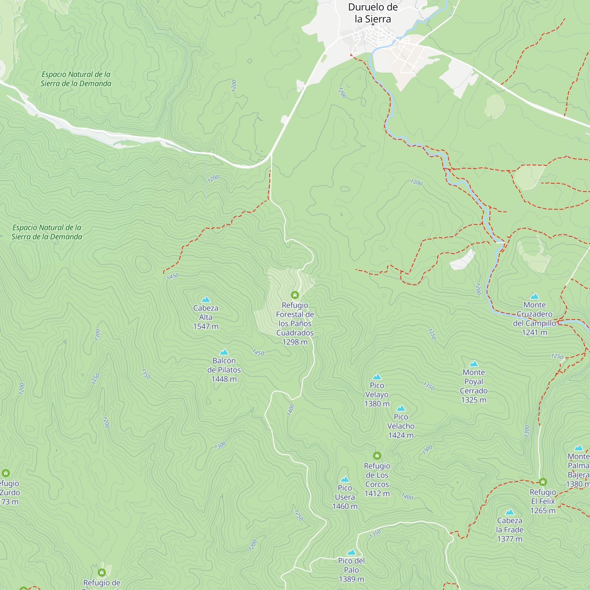 Refugio Forestal de los Paños Cuadrados map