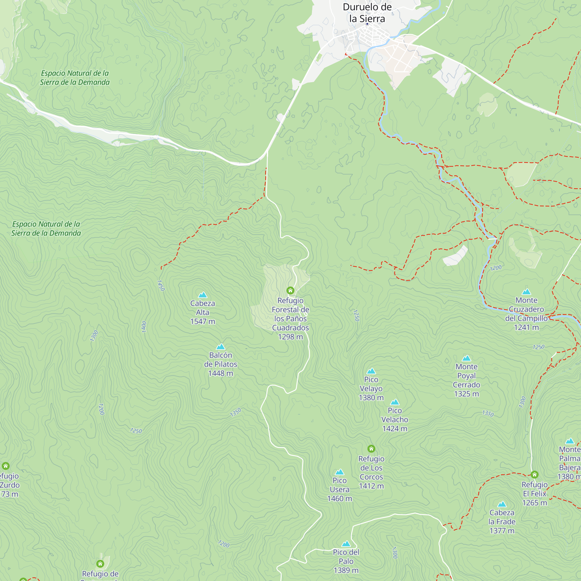 Refugio Forestal de los Paños Cuadrados map