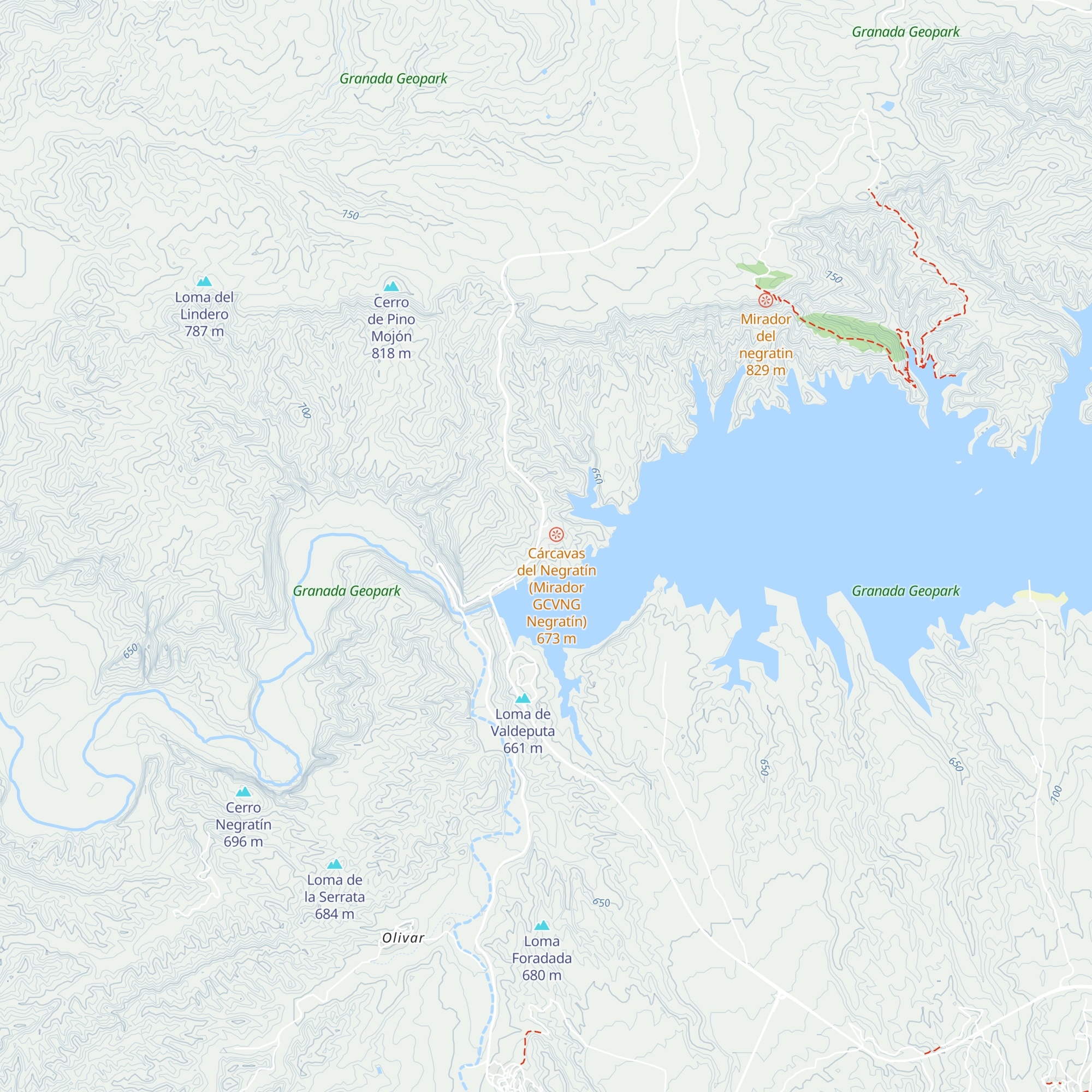 Cabañas Negratín map