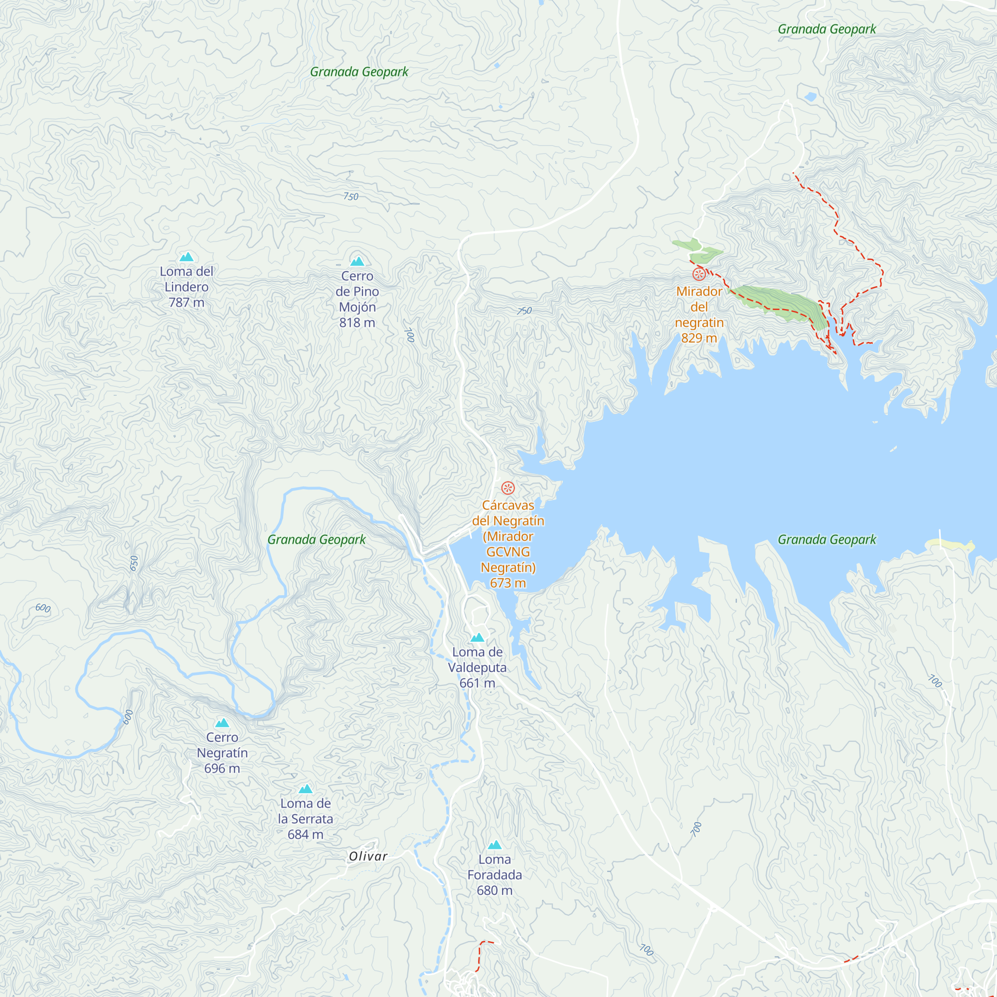 Cabañas Negratín map