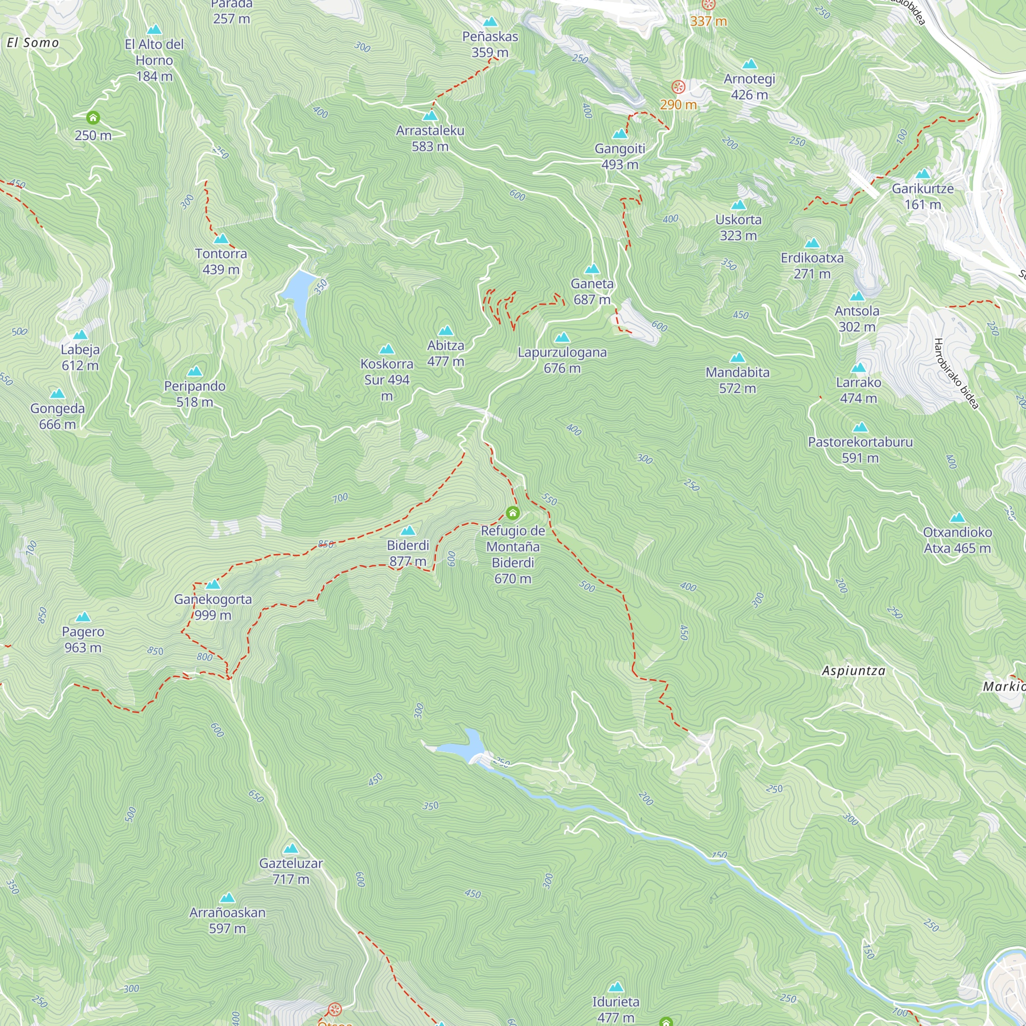 Refugio de Montaña Biderdi map