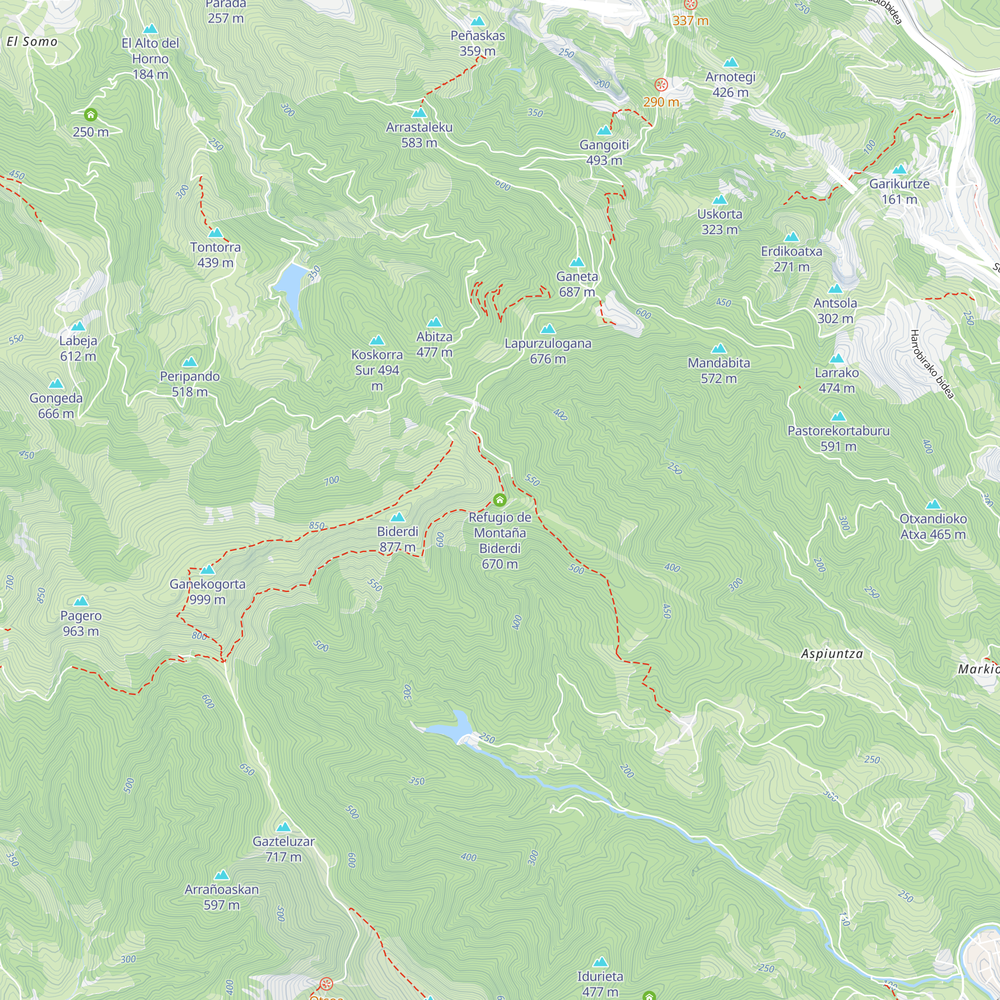 Refugio de Montaña Biderdi map