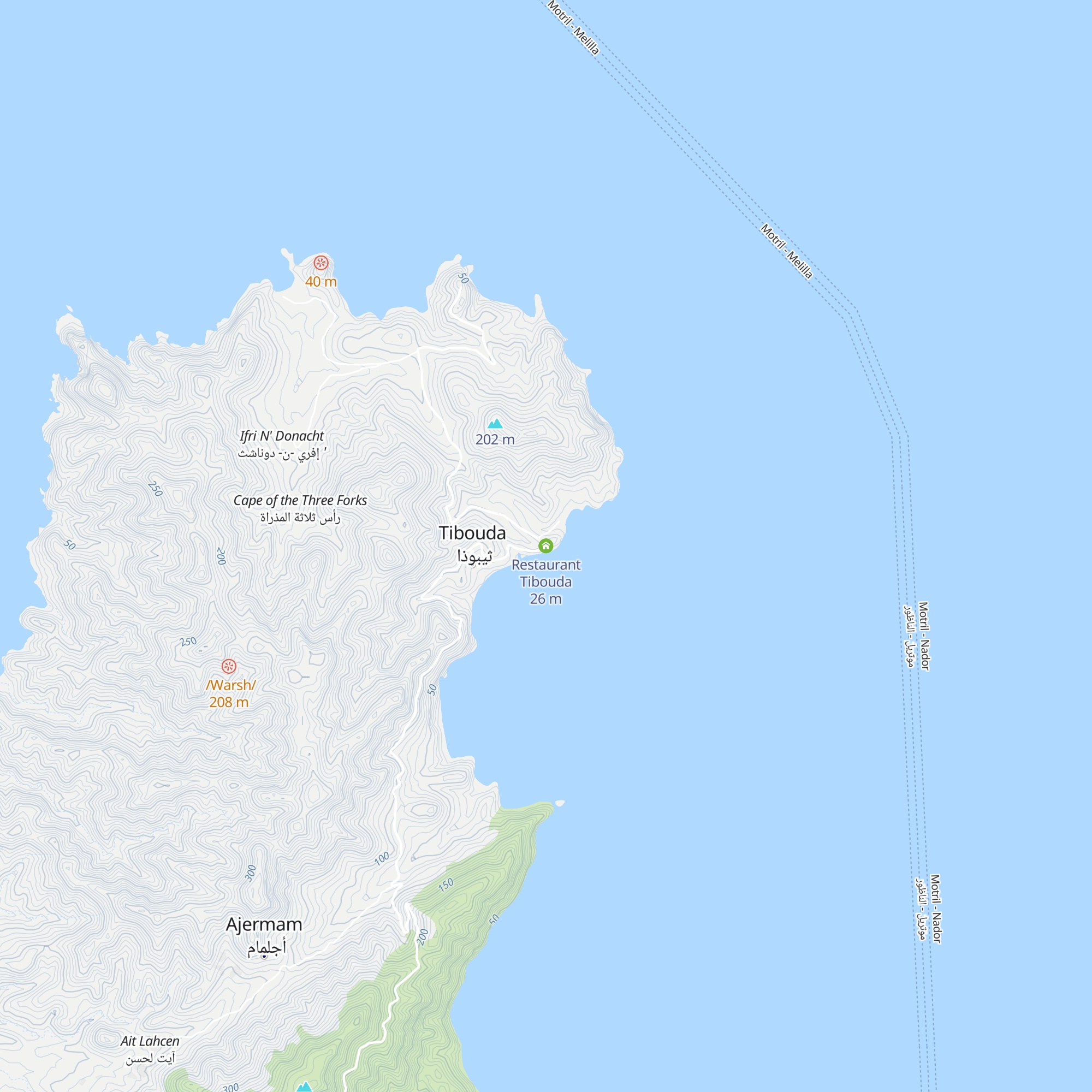 Restaurant Tibouda map