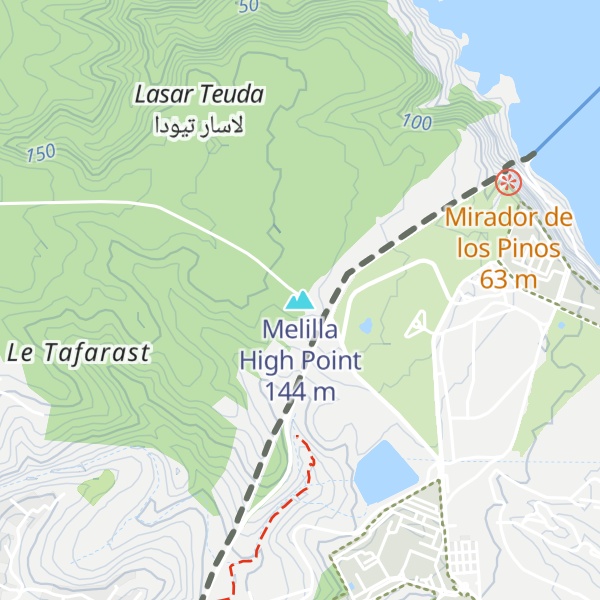 Map of Melilla High Point