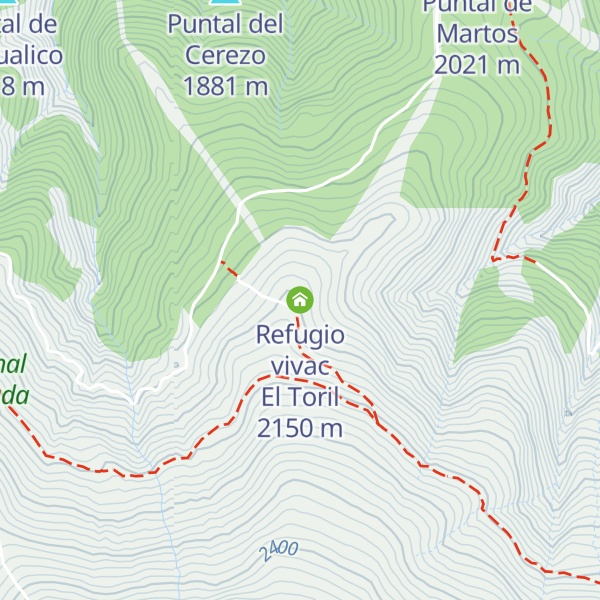 Map of Refugio vivac El Toril