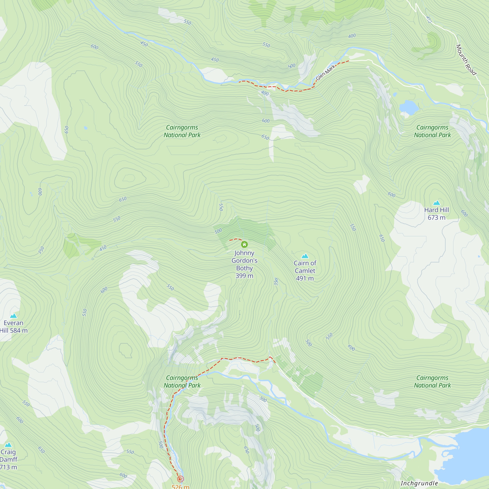 Johnny Gordon's Bothy map